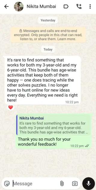 Customer feedback 4 of 5