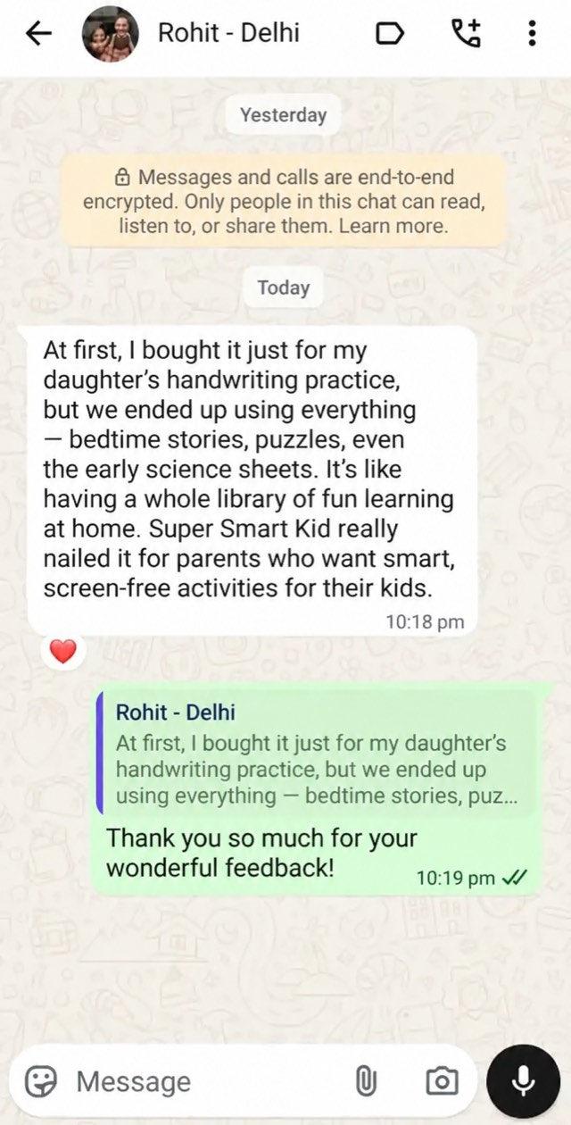 Customer message from Rohit