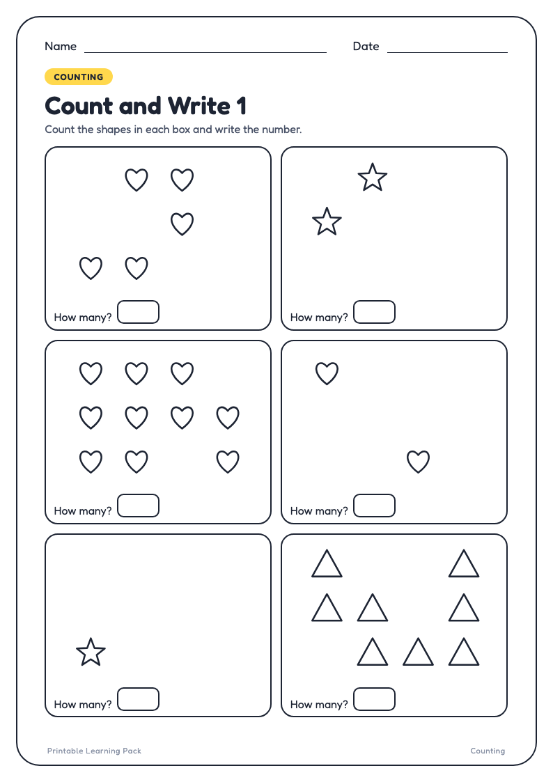 Count and Write sample page