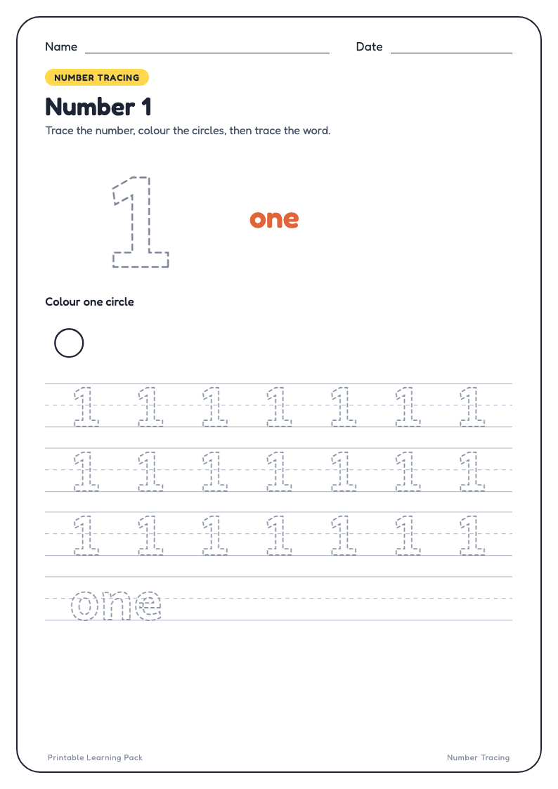 Learn Numbers sample page