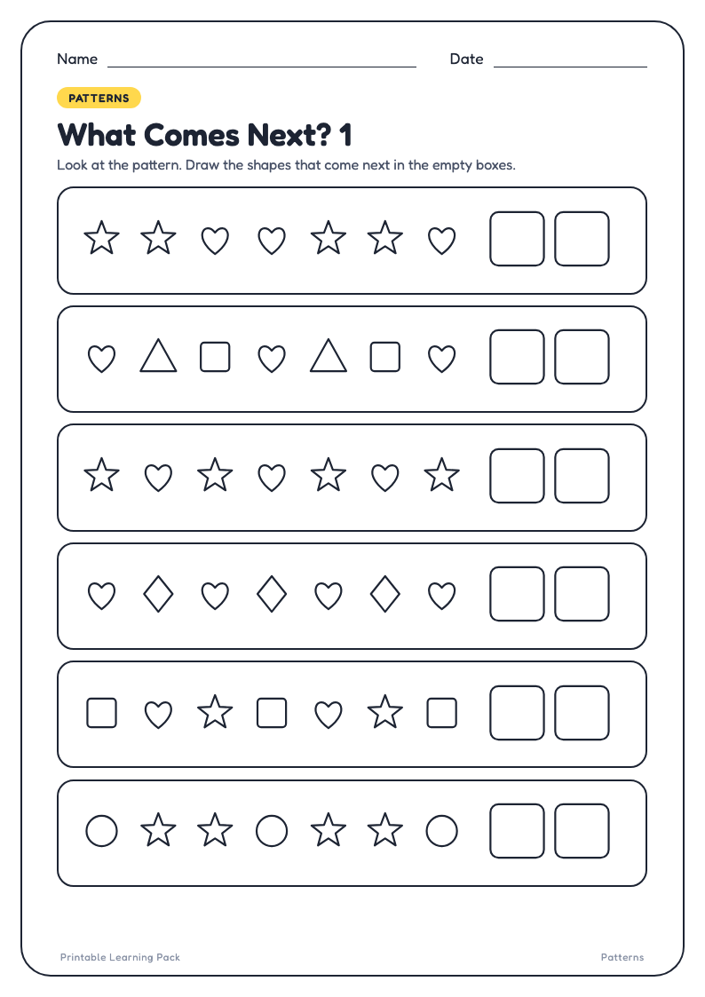 What Comes Next? sample page